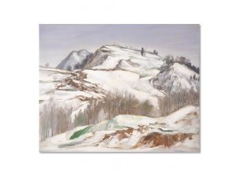 Post Impressionist Original Oil Painting 'Snow Mountain'