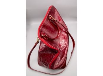 Arcadia Red Icon Pattern Leather Bag