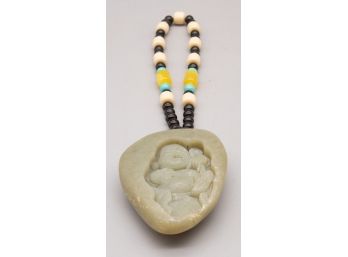 Green-White Jade Carving Pendant 2