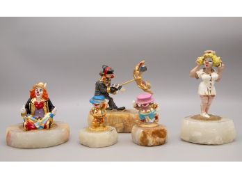 Set Of Five Ron Lee Clown Figurines (detailed Information In The Description)