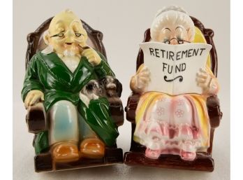 Vintage Ceramic Retirement Fund Decor Couple Made In Japan