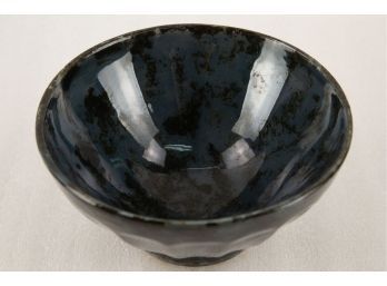 Japanese Dark Blue Organic Pattern Ceramic Bowl