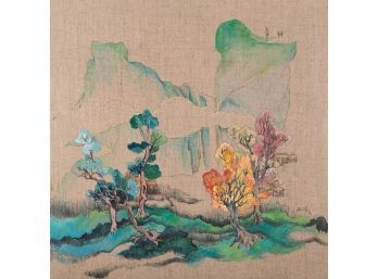 JIng Zhang Modernist Original Oil On Canvas 'landscape'