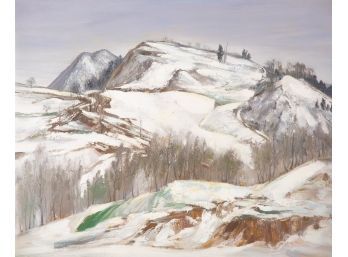 Post Impressionist Original Oil Painting 'Snow Mountain'