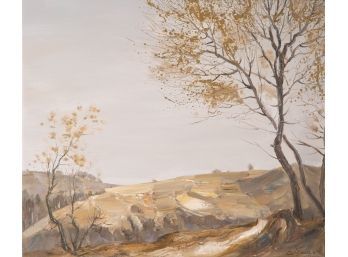 Original Post Impressionist Oil On Canvas 'Loess Plateau'