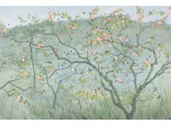 Floral Original Oil On Canvas 'Peach Blossom'