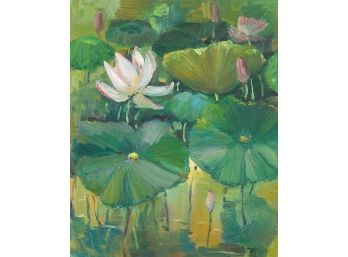Floral Original Oil Painting 'Lotus'