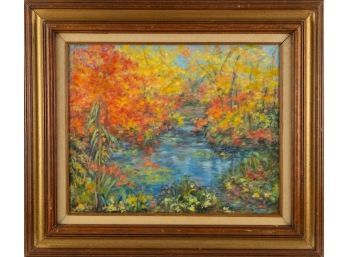 Landscape Oil On Canvas 'Bright Spring Scene'