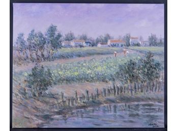 Plein Air Original Oil Painting 'Village Landscape'