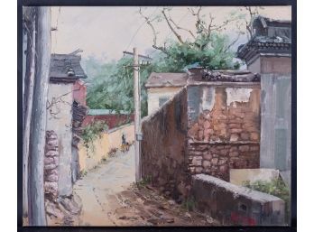 Landscape Original Oil Painting 'Village Road'