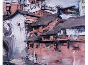Fine Art Original Oil Painting By Artist Bin Liu 'Rural House'