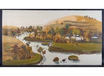 Realist Original Oil Painting 'River Landscape'