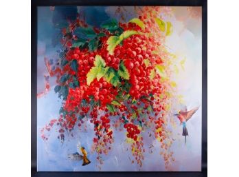 Fine Art Realist Original Oil Painting 'Birds And Fruits 2'