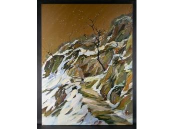Post Impressionist Original Oil 'Snow Landscape'
