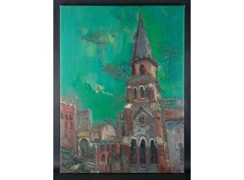 Post Impressionist Original Oil 'Church'
