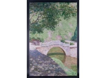Landscape Original Oil Painting 'Spring Bridge'
