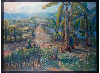 Landscape Oriignal Oil Painting 'Village Voice'