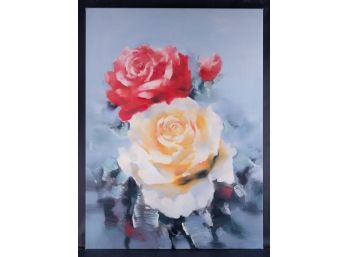 Large Floral Original Oil Painting 'Roses'