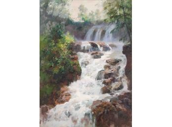 Impressionist Original Oil Painting 'Brook Landscape'