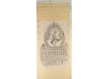 Religious Print 'Vintage Thai Buddha Stone Rubbing'