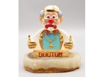Vintage Ron Lee Clown Doctor Business Card Holder Figurine