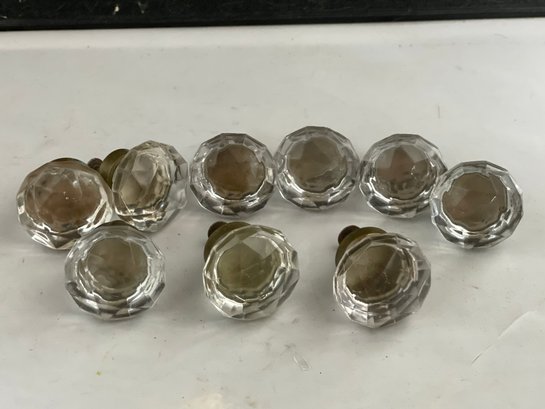 Crystal And Brass Drawer Pulls (9)