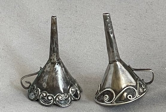 2 Sterling Silver Perfume Funnels