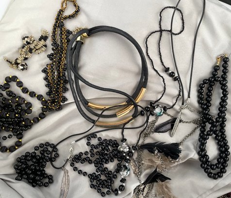 Lot Of Black Necklaces