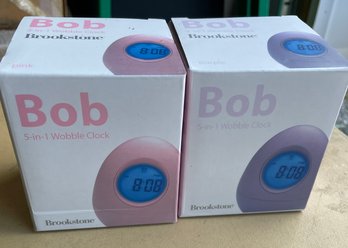 2 Brookstone 'Bob' 5 In One Wobble Clocks