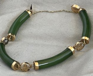 Jade & 14K Gold Bracelet