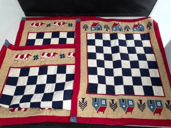 3 Checkerboard Country Tabletop Quilts