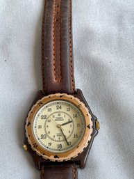 Leather Band Timex Indiglo Watch