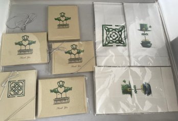 Lot Of  Topiary Notecards And Irish Linens