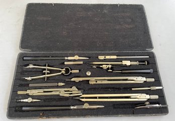 Set Of Drawing / Drafting Tools, Compasses Etc