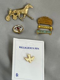 4 Assorted Pins - Freemason Order Of The Rainbow