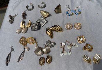 Assorted Costume Jewelry Earrings - 16 Pairs