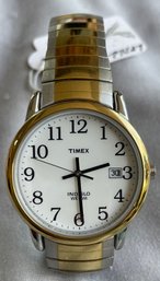 Silver & Gold Tone Timex Indiglo Watch  W Day & Date