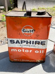 Gulf Saphire Supreme Motor Oil Can