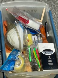 Small Tote Of Painting Supplies