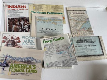 8 Vintage National Geographic Maps - 1980s & 1940s