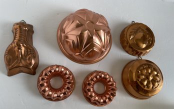 6 Vintage Copper Decorative Molds