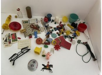 Assorted Lot Of Vintage 1950s Era Toys, Game Piece, Prizes Etc