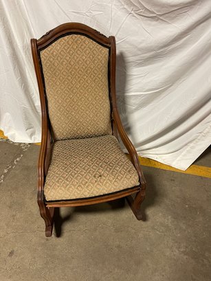 Upholstered Mahogany Rocking Chair