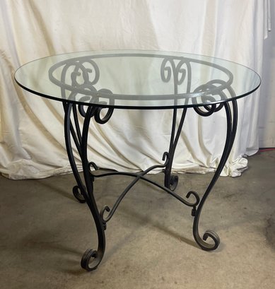 Glass And Iron Dining Table