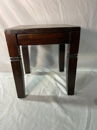 Small Mahogany Wood Stool/side Table