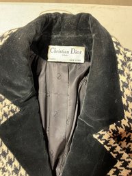 Vintage Christian Dior Wool Houndstooth Jacket