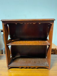 Wood And Leather Topped Bookcase