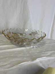 Crystal Dish With Gold Detailing