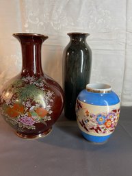 Set Of 3 Porcelain Vases