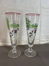 Libby Horseless Carriage Pilsner Glasses 1950s